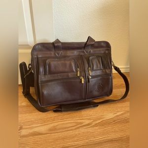 Links & Kings Custom Handmade Brown Leather Briefcase/Laptop Bag NEW